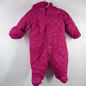 Ralph Lauren Girls' Hooded Barn‎ Bunting Snow Suit, 3 months